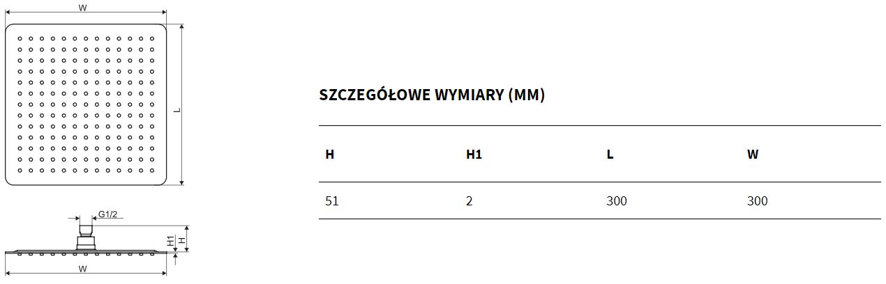 rys techniczny tabela